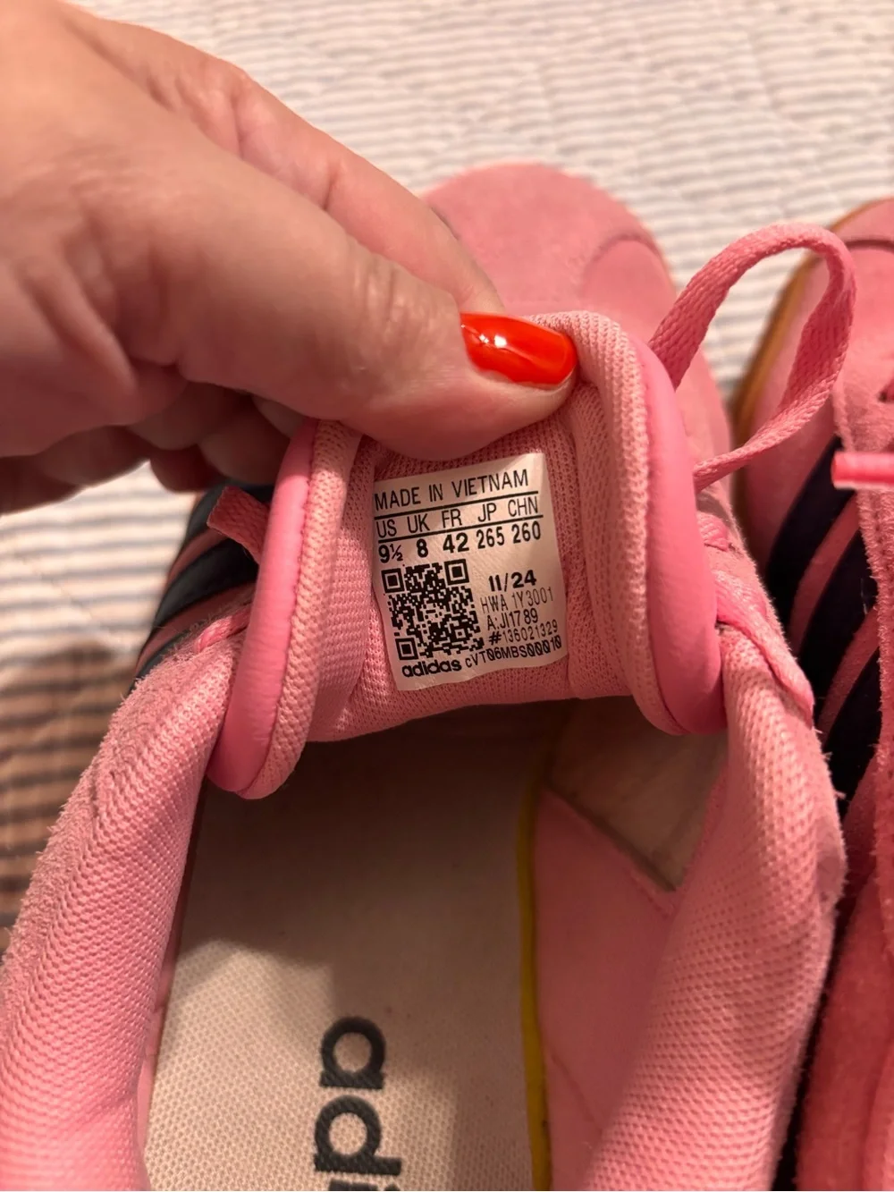 adidas Pink and Navy Women's Retro Sneaker